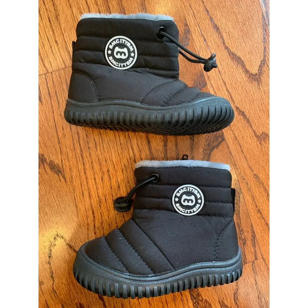 BMCiTYBM Toddler Winter Snow Boots Faux Fur Lined | Black | US 5.5 / 21/135